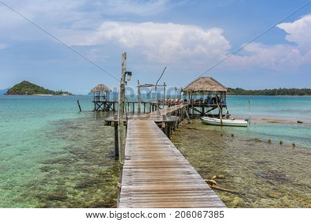 Wooden pier on the Koh Kood island, Thailand