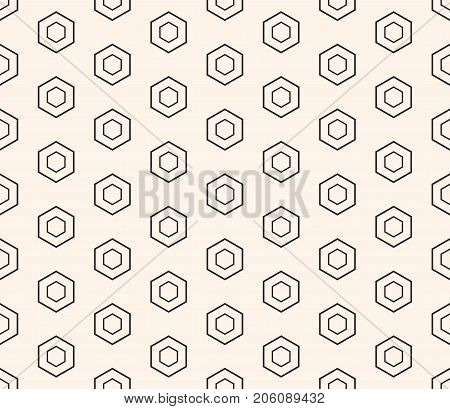 Vector honeycomb seamless pattern, repeat geometric background, thin linear hexagons. Abstract modern stylish hexagonal texture. Design element for prints, decoration, fabric, furniture, digital, web.