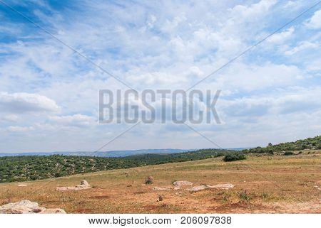 View on biblical landscape, Judean Hills near Beit Shemesh. Israel