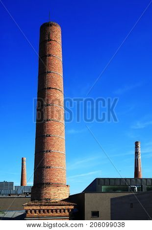 Chimneys of old ceramic factory Pecs, Hungary