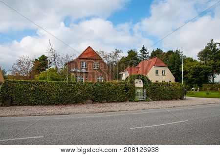 Houses in town of Soroe on the Danish Countryside