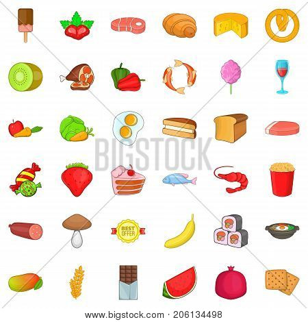 Drink icons set. Cartoon style of 36 drink vector icons for web isolated on white background