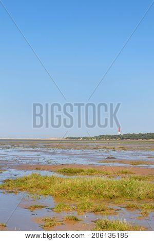 Lighthouse La Coubre at the French Atlantic coast in La Palmyre 