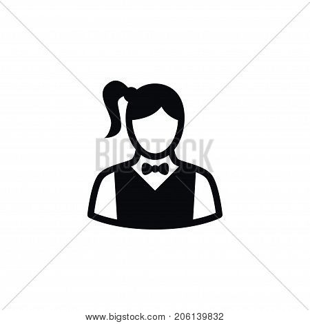 Girl  Vector Element Can Be Used For Croupier, Girl, Banker Design Concept.  Isolated Croupier Icon.