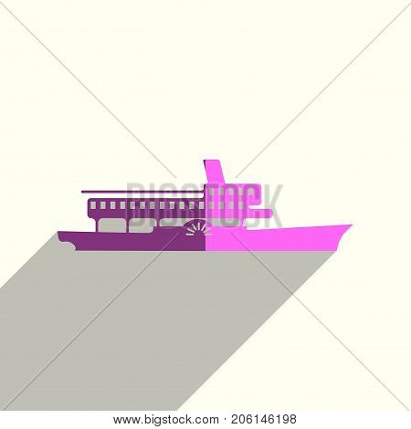 Sea transport flat icons with of shadow. Simple vector illustration