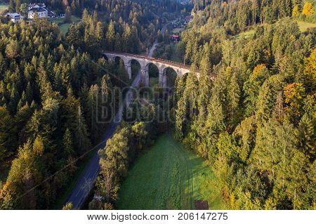 Aerial View Of Railway Viaduct