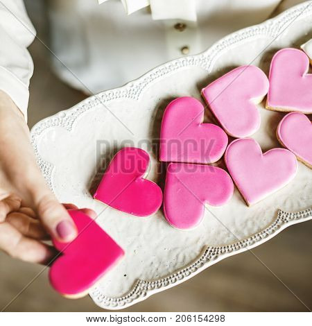 Colorful Cookie Hearts Shape Decorative Love Smitten Valentine