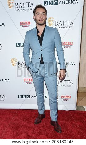 LOS ANGELES - SEP 16:  Ed Westwick arrives for the BAFTA TV Tea Party 2017 on September 16, 2017 in West Hollywood, CA                