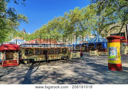 COLOGNE GERMANY - MAY 8 : Roncalli circus in a park on May 8 2016.