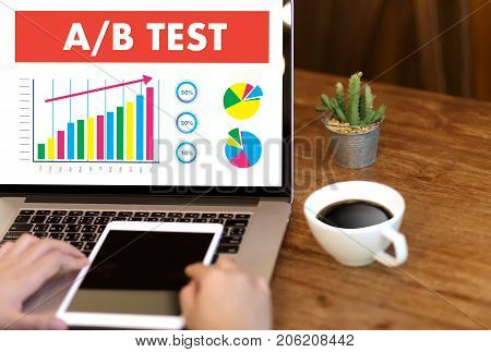 A/b Test Start And  A-b Comparison. Split Testing