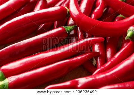Red chili peppers, closeup