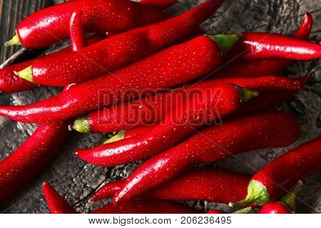 Red chili peppers, closeup