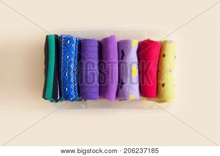 Clothes storage. Order in the closet. Folding socks. Master Class.