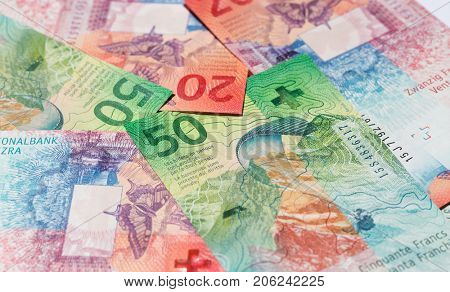 Collection of the new swiss banknotes (issued in 2017)
