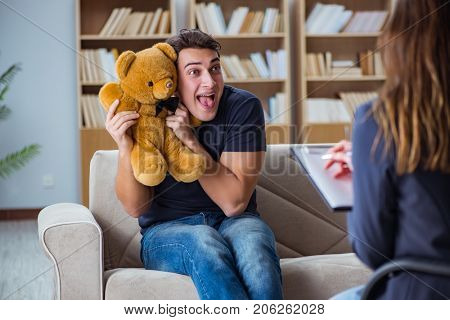 Patient visiting psychiatrist doctor for examination