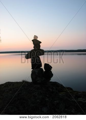 Scultura sul Backgraund tramonto