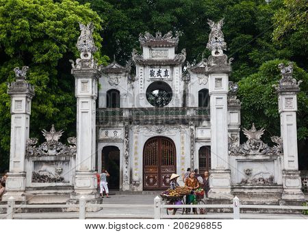 HANOI VIETNAM - AUGUST 2017: Quan Thanh Temple. Quan Thanh Temple is a Taoist temple dated to the 11th century.