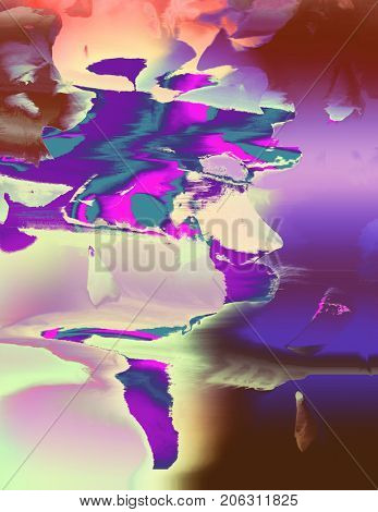 psychedelic abstract glitched background