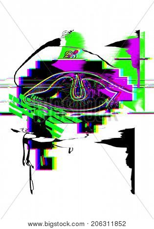 psychedelic abstract glitched background