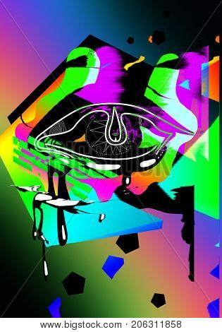 psychedelic abstract glitched background