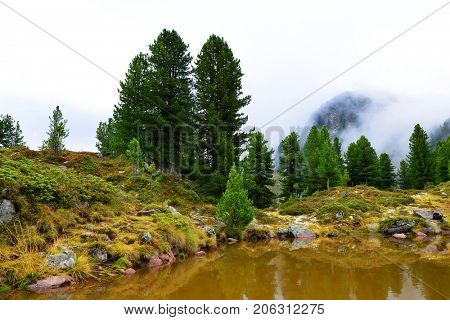 Small lake in Lagorai mountain.Val di Fiemme, Italy
