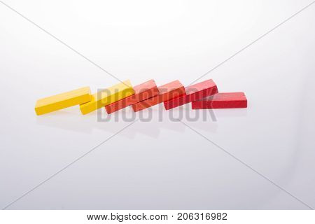 Coorful Domino Blocks On White Background