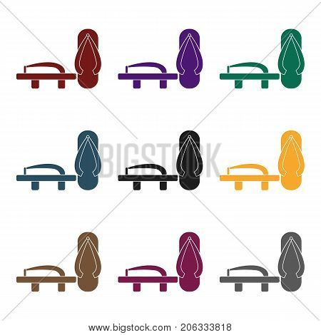 Geta icon in black style isolated on white background. Japan symbol vector illustration.