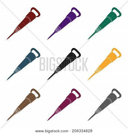 Iron jackhammer. A hammer for pounding rocks.Tool miner.Mine Industry single icon in black style vector symbol stock web illustration.
