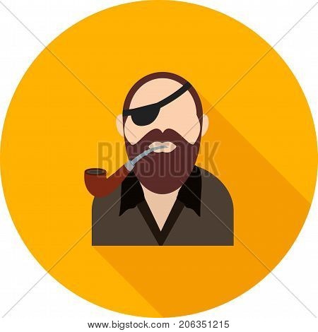 Pipe, smoking, pirate icon vector image. Can also be used for pirate. Suitable for use on web apps, mobile apps and print media.