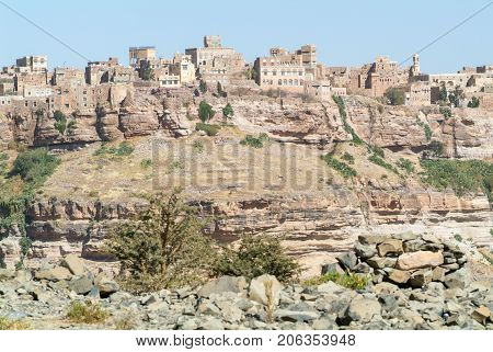 Red Rocks And Decorated Old Houses Of Kawkaban Fortified City