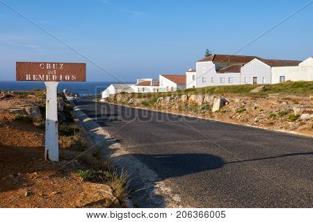 Road Near View Point Cruz Dos Remedios, Peniche Peninsula, Portugal