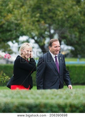 Margot Elisabeth Wahlstrom And Stefan Lofven In Nyc