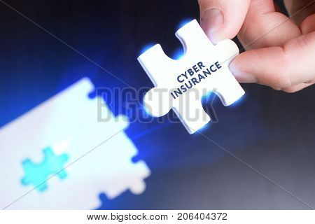 The Concept Of Business, Technology, The Internet And The Network. A Young Businessman Collects A Pu