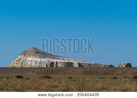 Cliff on the edge of the Ustiurt plateau, Kazakhstan.