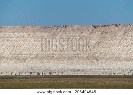 Cliff on the edge of the Ustiurt plateau, Kazakhstan.