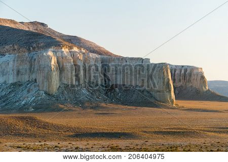 Cliff on the edge of the Ustiurt plateau, Kazakhstan.
