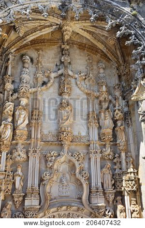 Convent Of The Order Of Christ In Tomar Portugal, Stone Detail