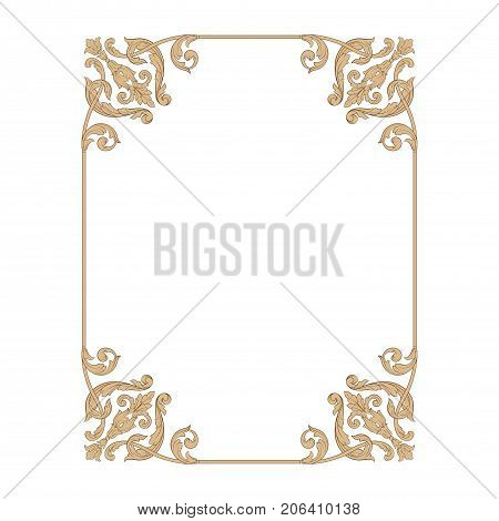 Classical baroque vector of vintage element for design. Decorative design element filigree calligraphy vector. You can use for wedding decoration of greeting card and laser cutting.