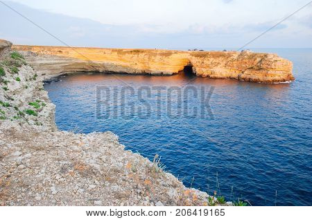 The coast of the peninsula Tarkhankut. Crimea.Atlesh