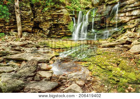 Elakala Waterfall In Blackwater Falls State Park In West Virginia During Autumn