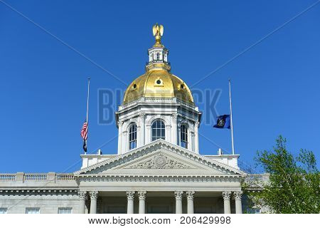New Hampshire State House, Concord, New Hampshire, USA. New Hampshire State House is the nation's oldest state house, built in 1816 - 1819.