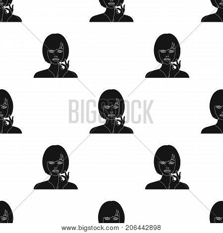 Girl, single icon in black style.Girl vector symbol stock illustration .