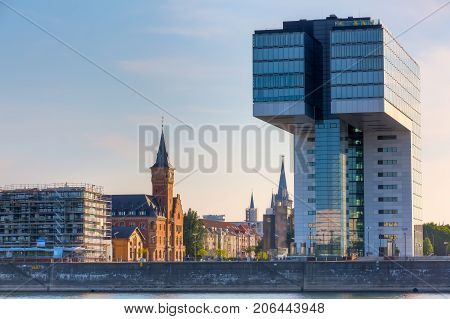 View Of The Rheinauhafen In Cologne, Germany