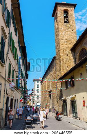 With Unidentified People. In Medieval Time Florence Was The Center Of European Trade And One Of The