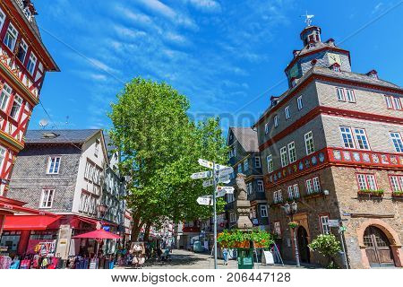 Square In The Old Town Of Herborn, Germany
