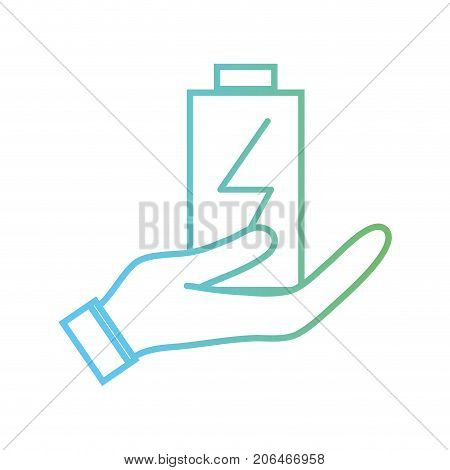 line power electric battery charger in the hand vector illustration