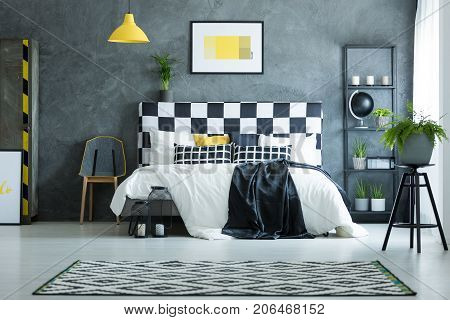 Bedroom With Yellow Poster