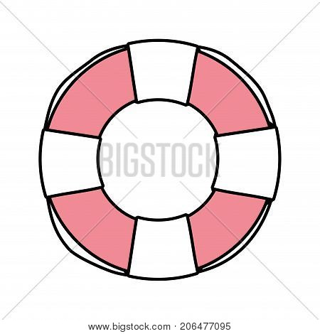 life buoy object to security emergency vector illustration