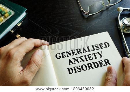 Book about Generalised anxiety disorder (GAD) and glasses.