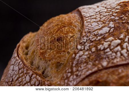 Ball of Bread macro and dark background